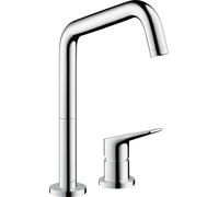 hansgrohe AXOR Citterio M DN 15 Mezclador monomando de 2 agujeros para cocina 240 con caño giratorio, 34820000, Color: cromado