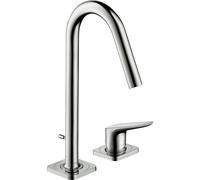 hansgrohe AXOR Citterio M Mezclador de 2 agujeros para lavabo 160 con juego de desagüe, 34132000, Color: cromado