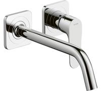 hansgrohe AXOR Citterio M Mezclador monomando de lavabo empotrado con rosetas y caño largo Montaje en pared, 34116000, Color: cromado
