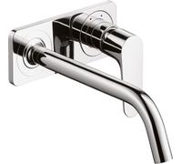 hansgrohe AXOR Citterio M Mezclador monomando para lavabo empotrado con placa y caño largo Montaje en pared, 34115000, Color: cromado