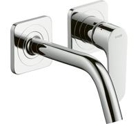 hansgrohe AXOR Citterio M Mezclador monomando para lavabo empotrado con rosetas y caño corto Montaje en pared, 34113000, Color: cromado