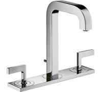 hansgrohe AXOR Citterio Mezclador de lavabo de 3 agujeros 170, juego de desagüe, caño 140mm, manijas de palanca, placa, 39136000, Color: cromado