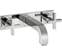 hansgrohe AXOR Citterio Mezclador de lavabo de 3 agujeros, empotrado, proyección 166mm, maneta en cruz, juego de desagüe, 39314000
