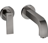 hansgrohe AXOR Citterio mezclador de lavabo, empotrado, proyección 220mm, juego de desagüe, 39121330, Color: Cromo negro pulido