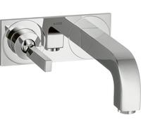 hansgrohe AXOR Citterio Mezclador monomando para lavabo empotrado, placa para montaje en pared, caño 165mm, 39112000, Color: cromado