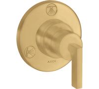 hansgrohe AXOR Citterio Trio / Quattro Válvula de cierre y válvula de conmutación empotrada con mangos de palanca, 39920250, Color: Óptica de oro cepillado