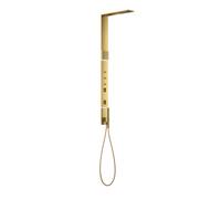 hansgrohe AXOR DuchaPanel de ducha de composición, con termostato, ducha mural 110/220, ducha de hombro, in ccesorios, 12595990, Color: Óptica Oro Pulido