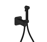hansgrohe AXOR Duchas Bidette Bidette ducha de mano 1jet EcoSmart, softsquare, para agua mixta, con soporte y mangueras de ducha 1,25m, 29243670, Color: negro mate