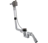 hansgrohe AXOR Exafill S juego completo, bañera, desagüe y rebosadero, 58307340, Color: Cromo negro cepillado