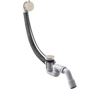hansgrohe AXOR Flexaplus S juego completo, desagüe y rebosadero, para bañeras estándar, 58316820, Color: Níquel Cepillado