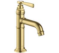 hansgrohe AXOR Montreux Mezclador monomando de lavabo 100, sin juego de desagüe, 142mm de proyección, 16516950, Color: Latón cepillado