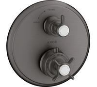 hansgrohe AXOR Montreux termostato empotrado con válvula de cierre,1 consumidor, 16800340, Color: Cromo negro cepillado