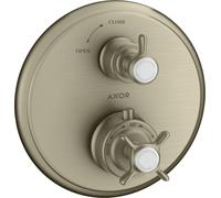 hansgrohe AXOR Montreux termostato empotrado con válvula de cierre,1 consumidor, 16800820, Color: Níquel Cepillado