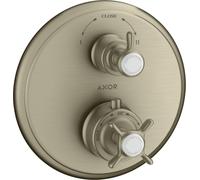 hansgrohe AXOR Montreux termostato empotrado con válvula de cierre o válvula de conmutación, 16820820, Color: Níquel Cepillado
