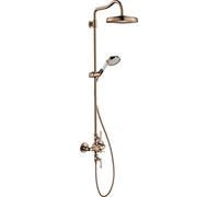 hansgrohe AXOR Montreux Tubo de ducha con termostato, rociador 240 1jet Classic, 16572300, Color: Oro rojo pulido
