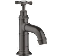 hansgrohe AXOR Montreux Válvula estacionaria de suelo sin juego de desagüe, sólo para conexión de agua fría, 16530340, Color: Cromo negro cepillado