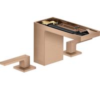 hansgrohe AXOR MyEdition Mezclador de lavabo de 3 agujeros 110, con juego de desagüe, sin placa, proyección 150mm, 47072310, Color: Oro rojo cepillado