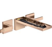 hansgrohe AXOR MyEdition Mezclador de lavabo de 3 agujeros, empotrado, con juego de desagüe, sin placa, proyección 221mm, 47082300, Color: Oro rojo pulido