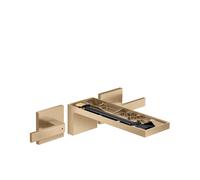 hansgrohe AXOR MyEdition Mezclador de lavabo de 3 agujeros, empotrado, con juego de desagüe, sin placa, proyección 221mm, 47082140, Color: Bronce cepillado