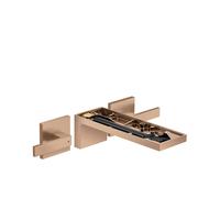 hansgrohe AXOR MyEdition Mezclador de lavabo de 3 agujeros, empotrado, con juego de desagüe, sin placa, proyección 221mm, 47082310, Color: Oro rojo cepillado