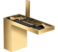 hansgrohe AXOR MyEdition Mezclador monomando de lavabo 110, con juego de desagüe, sin placa, proyección 150mm, 47032990, Color: Óptica Oro Pulido
