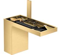 hansgrohe AXOR MyEdition Mezclador monomando de lavabo 110, con juego de desagüe, sin placa, proyección 150mm, 47032250, Color: Óptica de oro cepillado