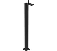hansgrohe AXOR MyEdition Mezclador monomando de lavabo de pie con sistema de juego de desagüe abatible, 47040670, Color: Negro mate / cristal negro