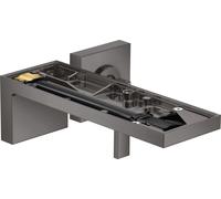 hansgrohe AXOR MyEdition Mezclador monomando de lavabo empotrado para montaje en pared, caño 221 mm, sin placa, 47062340, Color: Cromo negro cepillado