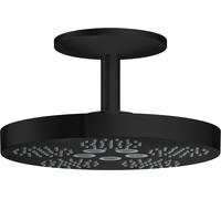 hansgrohe AXOR One ducha de techo 280 2jet con conexión al techo, 48494670, Color: negro mate