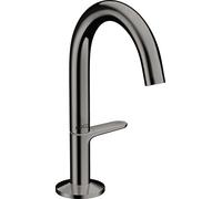 hansgrohe AXOR One grifería de lavabo Select+ 140 con juego de desagüe push-open, 122 mm de proyección, 48010330, Color: Cromo negro pulido