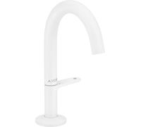 hansgrohe AXOR One grifería de lavabo Select+ 140 con juego de desagüe push-open, 122 mm de proyección, 48010700, Color: Blanco Mate