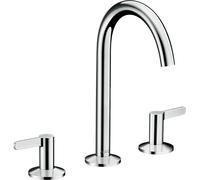 Axor One - Grifo de lavabo, con desagüe Push-Open, instalación de 3 orificios, cromo 48050000
