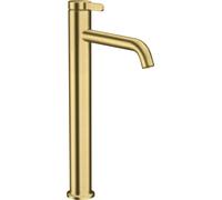 hansgrohe AXOR One Mezclador monomando de lavabo 260 con maneta y juego de desagüe, proyección 180mm, 48002950, Color: Latón cepillado