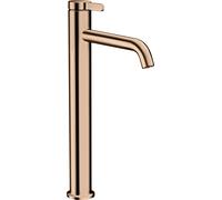hansgrohe AXOR One Mezclador monomando de lavabo 260 con maneta y juego de desagüe, proyección 180mm, 48002300, Color: Oro rojo pulido