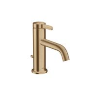 hansgrohe AXOR One mezclador monomando de lavabo 70 con maneta y juego de desagüe, 130 mm de proyección, 48000140, Color: Bronce cepillado
