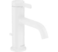 hansgrohe AXOR One mezclador monomando de lavabo 70 con maneta y juego de desagüe, 130 mm de proyección, 48000700, Color: Blanco Mate
