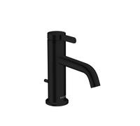 hansgrohe AXOR One mezclador monomando de lavabo 70 con maneta y juego de desagüe, 130 mm de proyección, 48000670, Color: negro mate