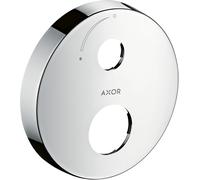 hansgrohe AXOR roseta de extensión, redonda, 2 orificios, con flecha de control de flujo, 14963820, Color: Níquel Cepillado