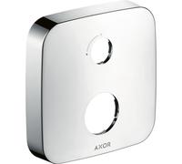 hansgrohe AXOR roseta de extensión, softsquare, 2 orificios, con flecha de control de flujo, 14974000, Color: cromado