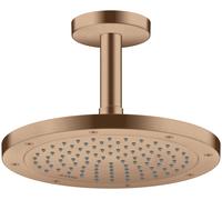 hansgrohe AXOR ShowerSolutions de ducha Conexión al techo 100 mm, 26432310, Color: Oro rojo cepillado