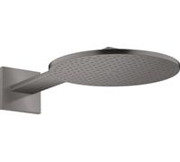 hansgrohe AXOR ShowerSolutions Ducha 300 1jet, conexión a la pared, brazo de ducha 450 mm, 35300340, Color: Cromo negro cepillado
