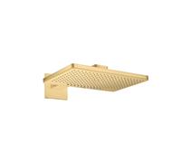 hansgrohe AXOR ShowerSolutions Ducha 460/300 2jet, brazo de ducha, roseta cuadrada, 35280250, Color: Óptica de oro cepillado