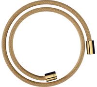 hansgrohe AXOR ShowerSolutions flexo de ducha textil, 1250mm, tuerca cilíndrica en ambos lados, 28228990, Color: Óptica Oro Pulido