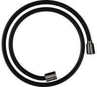 hansgrohe AXOR ShowerSolutions flexo de ducha textil, 1250mm, tuerca cónica y cilíndrica, 28227330, Color: Cromo negro pulido