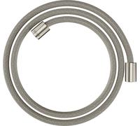 hansgrohe AXOR ShowerSolutions flexo de ducha textil, 1600mm, tuerca cilíndrica en ambos lados, 28261800, Color: Óptica de acero inoxidable