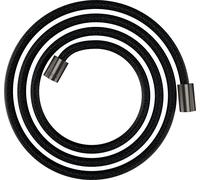 hansgrohe AXOR ShowerSolutions flexo de ducha textil, 2000mm, tuerca cilíndrica en ambos lados, 28291340, Color: Cromo negro cepillado
