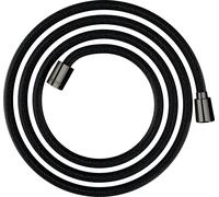 hansgrohe AXOR ShowerSolutions flexo de ducha textil, 2000mm, tuerca cónica y cilíndrica, 28290330, Color: Cromo negro pulido