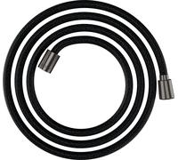 hansgrohe AXOR ShowerSolutions flexo de ducha textil, 2000mm, tuerca cónica y cilíndrica, 28290340, Color: Cromo negro cepillado