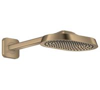 hansgrohe AXOR ShowerSphere ducha de techo 250/160 1jet EcoSmart con brazo de ducha, 6 l/min, 39770140, Color: Bronce cepillado