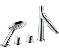 hansgrohe AXOR Starck Llanta de 4 agujeros con termostato, 2 consumidores, 12426000, Color: cromado